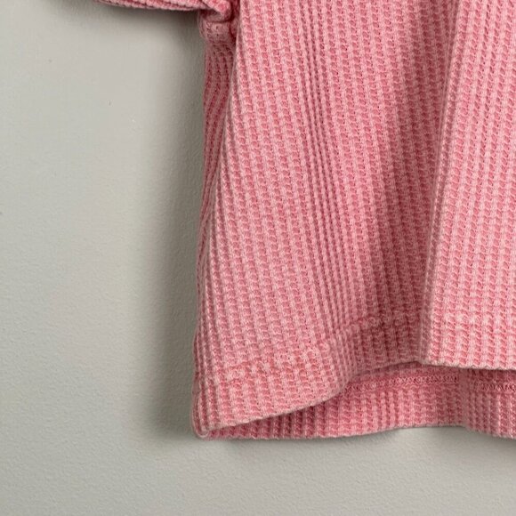 Free People One Hayden Thermal Waffle Knit Top Pink - Picture 8 of 12